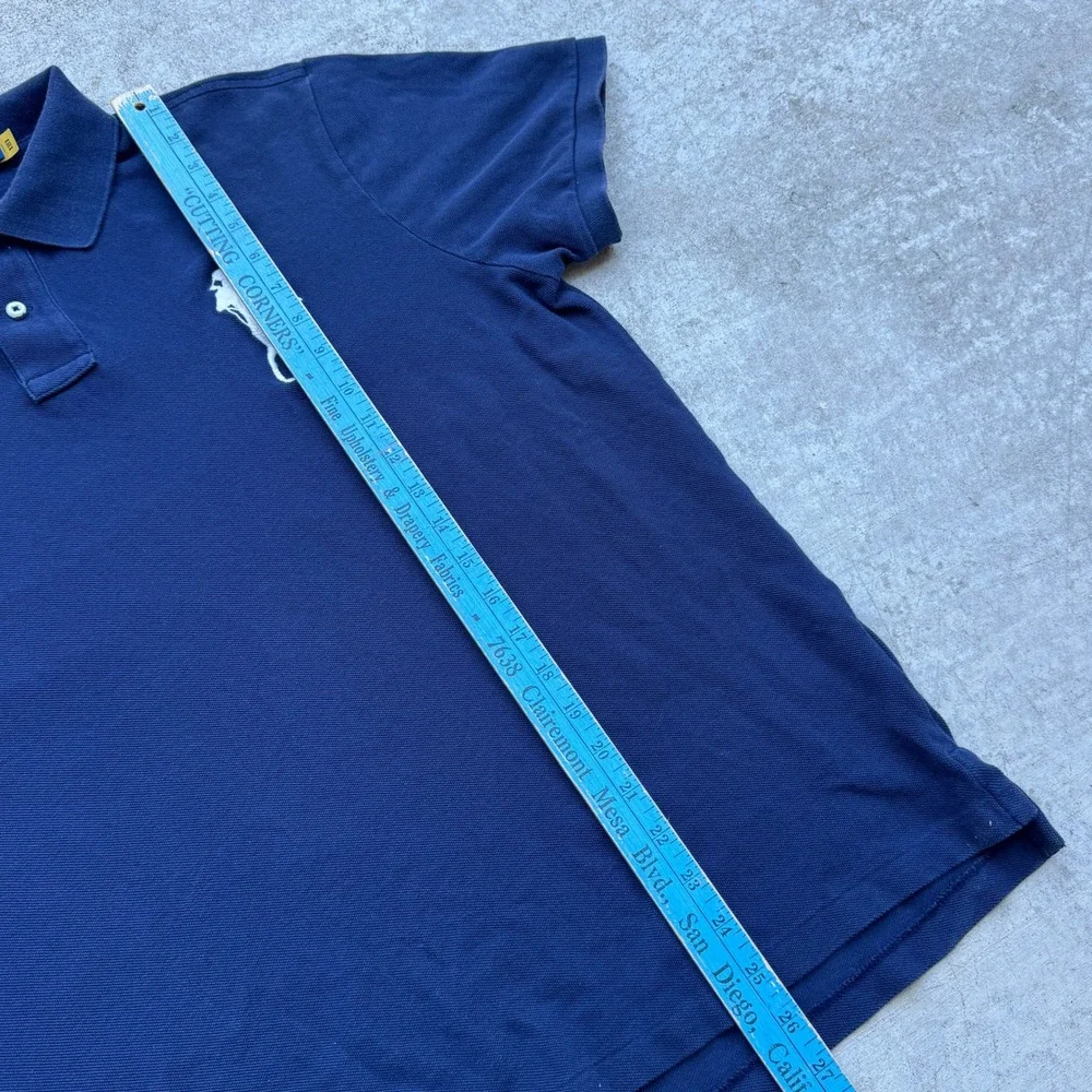Polo Ralph Lauren Mens XL Custom Slim Fit Big Pony Yacht Club Polo Shirt Navy